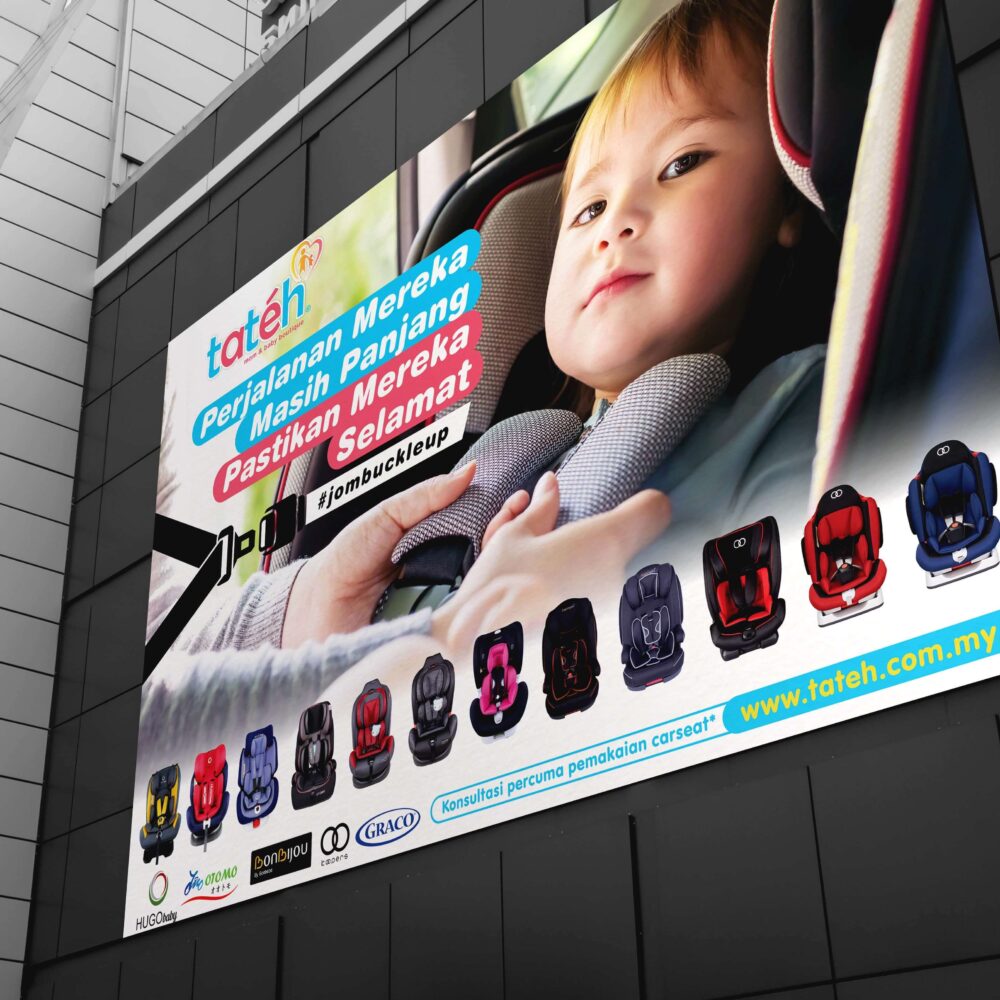 Tateh Signboard Carseat 236 x 174inch Mockup