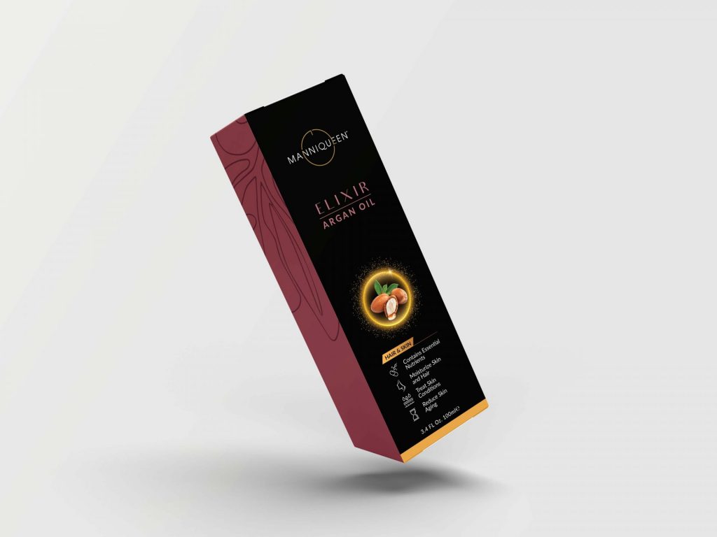 Manniqueen Box Packaging Argan Oil Mockup